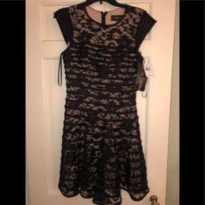 Betsy Adam Black Lace Dress